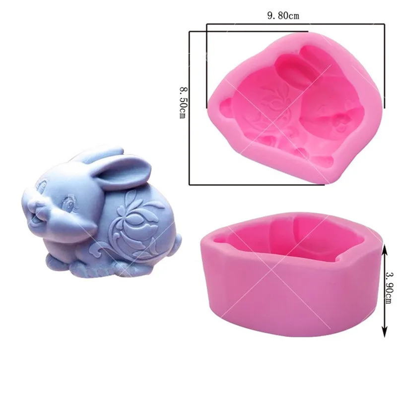 

Easter Rabbit Fondant Silicone Mold 3D Crat Soap Mould DIY Handmade Soap Molds Cake Decoration Tools Chocolate Gumpaste Molds