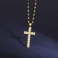 fashion simple ladies romantic heart cross pendant necklace mens chain necklaces minimalist neutral jewelry gift wholesale