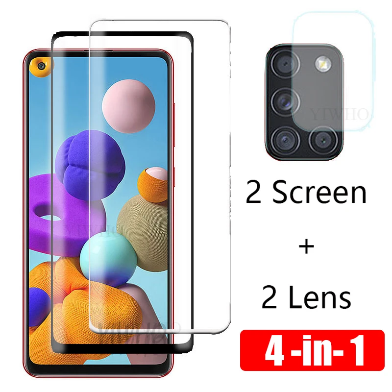4 в 1 Защитное стекло для камеры Samsung A21S HD объектив защита экрана на Galaxy A21