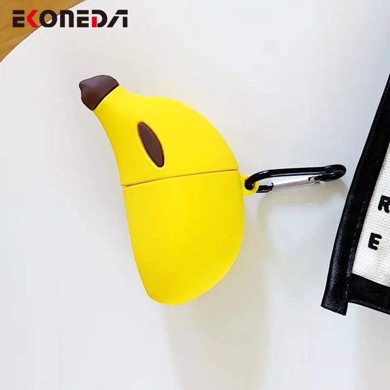 EKONEDA прекрасный банан защитный чехол для Airpods силиконовый мягкий матовый, резиновый чехол для Airpods
