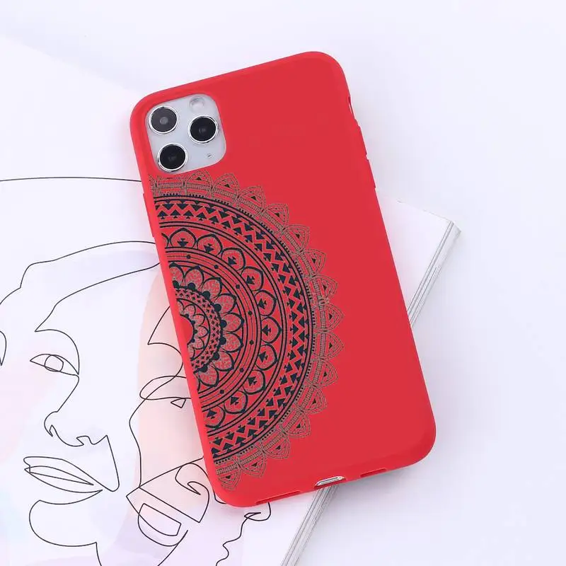 

Mandala retro aesthetics Phone Case Candy Color for iPhone 6 7 8 11 12 s mini pro X XS XR MAX Plus