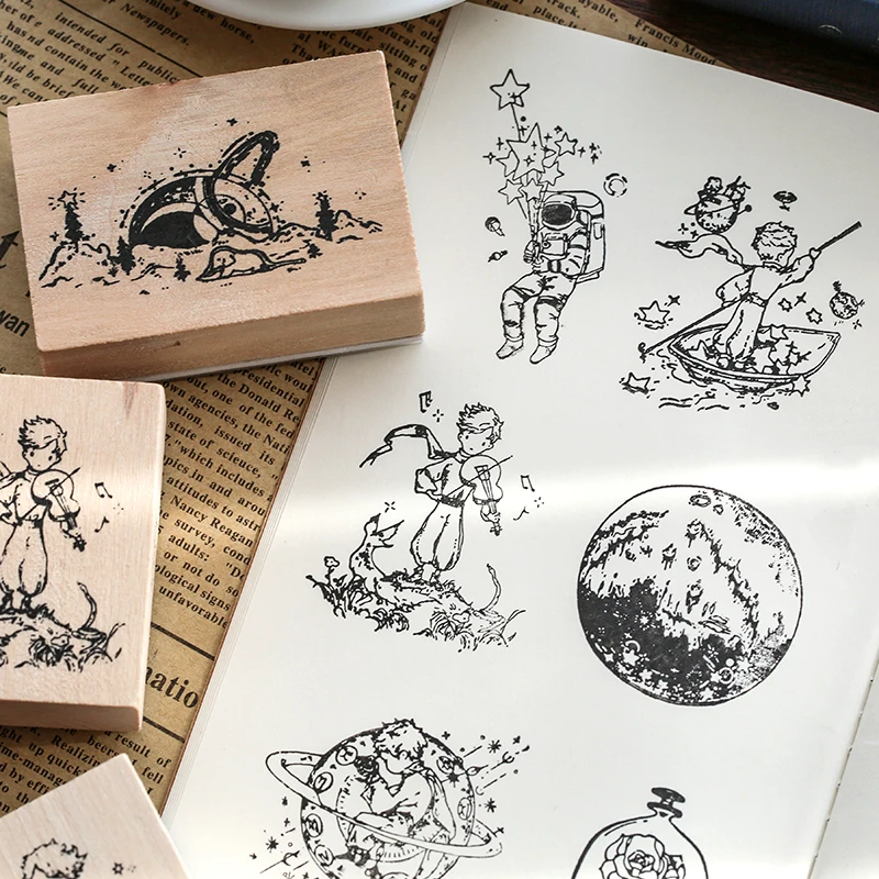 Le Petit Prince серия украшения штамп деревянные резиновые розы планета штампы для stationery канцелярские принадлежности DIY ремесло Стандартная печать