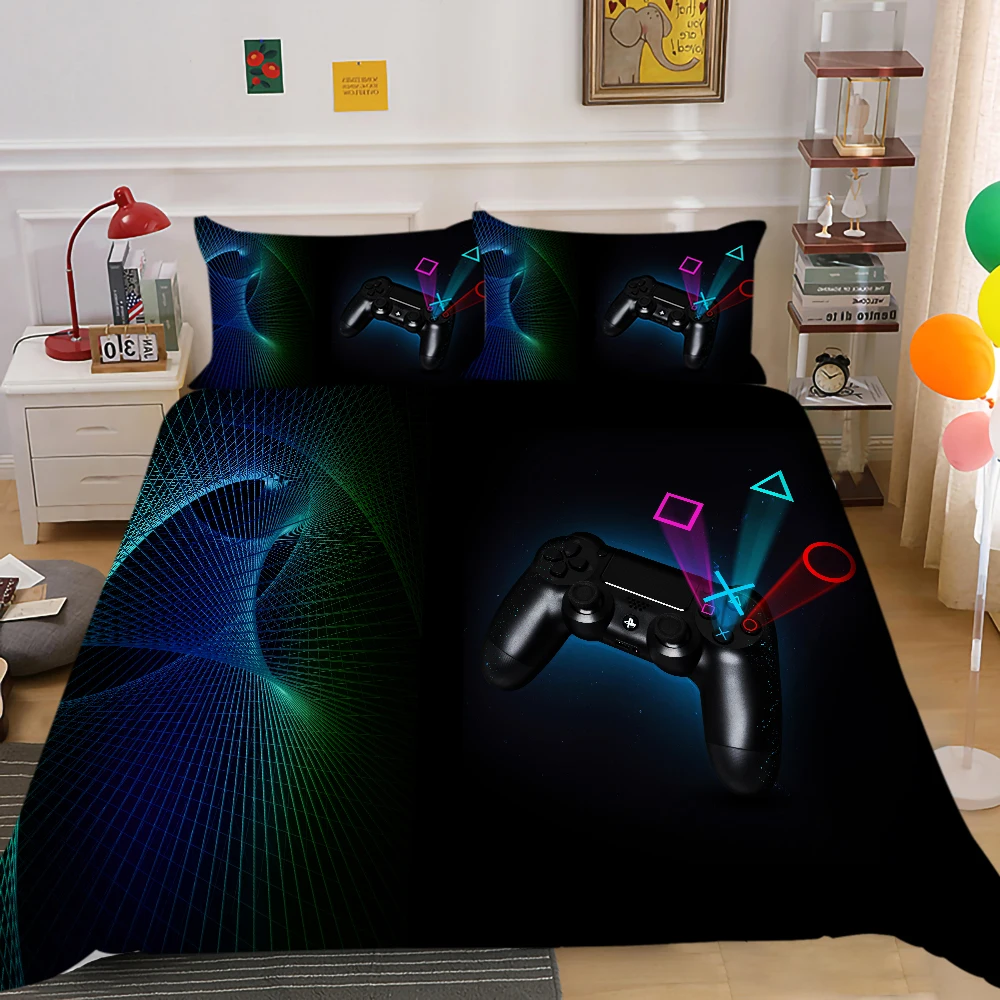 

Home Textile Game Handle Duvet Cover Set King Size Bedding Set 2/3 Pcs Bedclothes Modern Home Bed Set