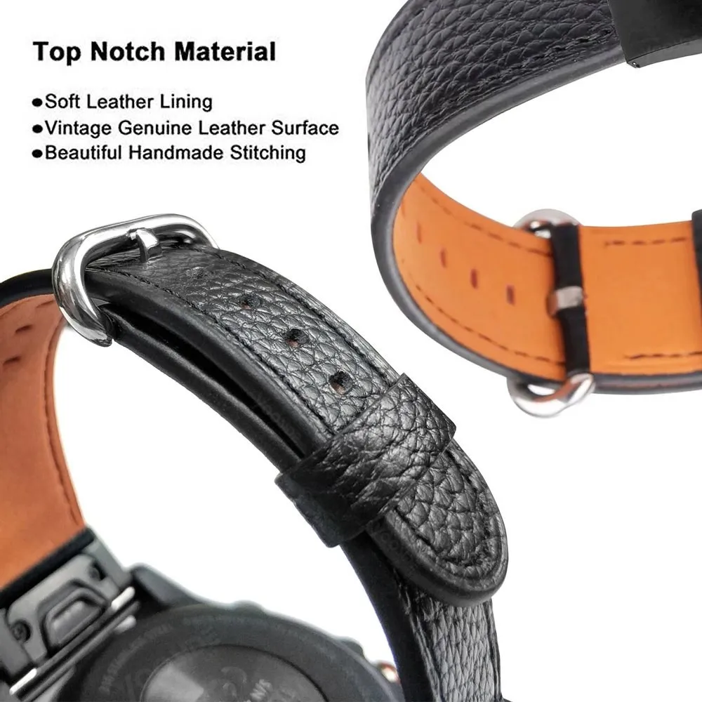 Fenix 5X/Fenix 6X кожаный ремешок для часов 26 мм из нержавеющей стали Quick Fit Браслет для Garmin Fenix 5X Plus/Fenix 3/Tactix Charlie