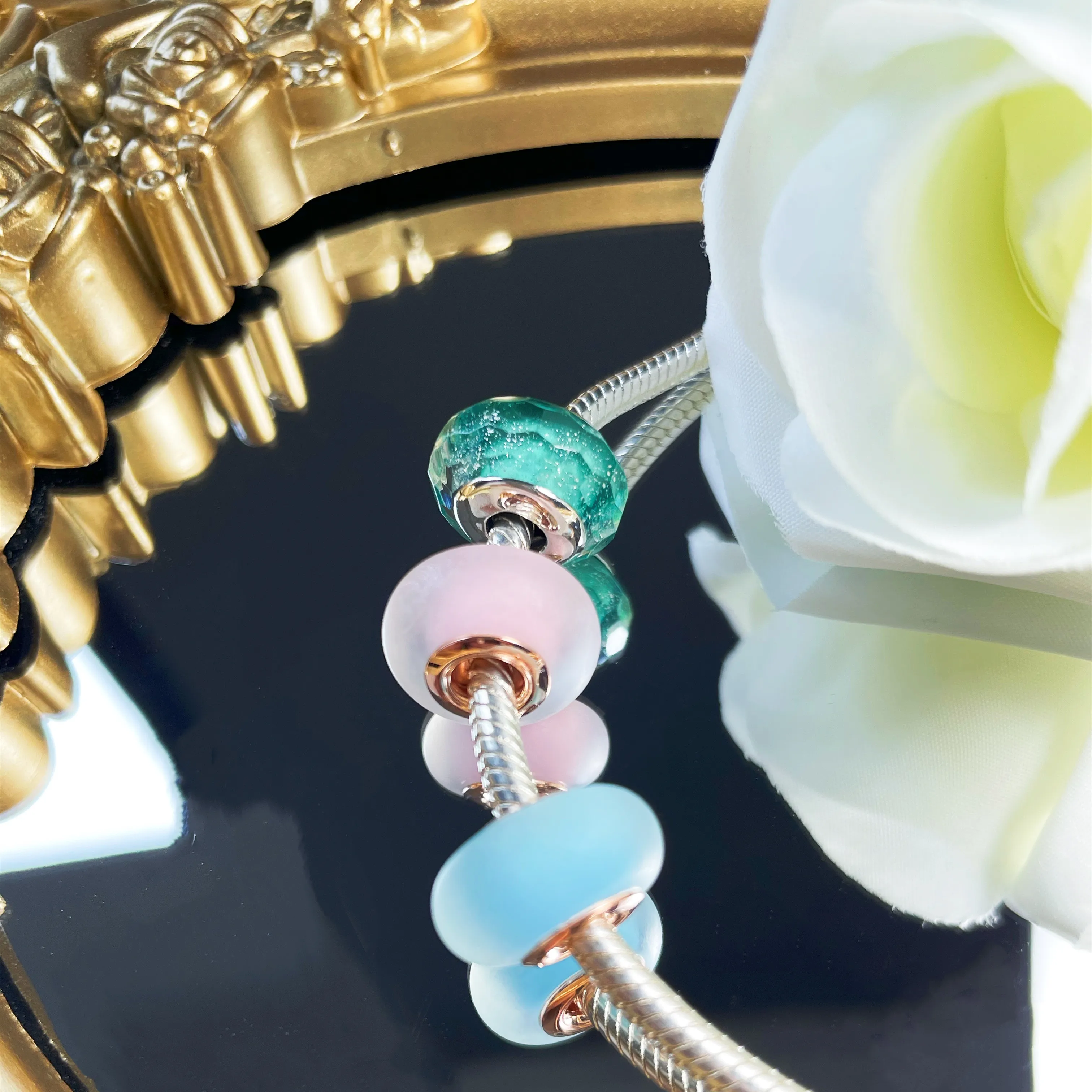 Новые искусственные серебряные цветные бусины из муранского стекла и циркония DIY