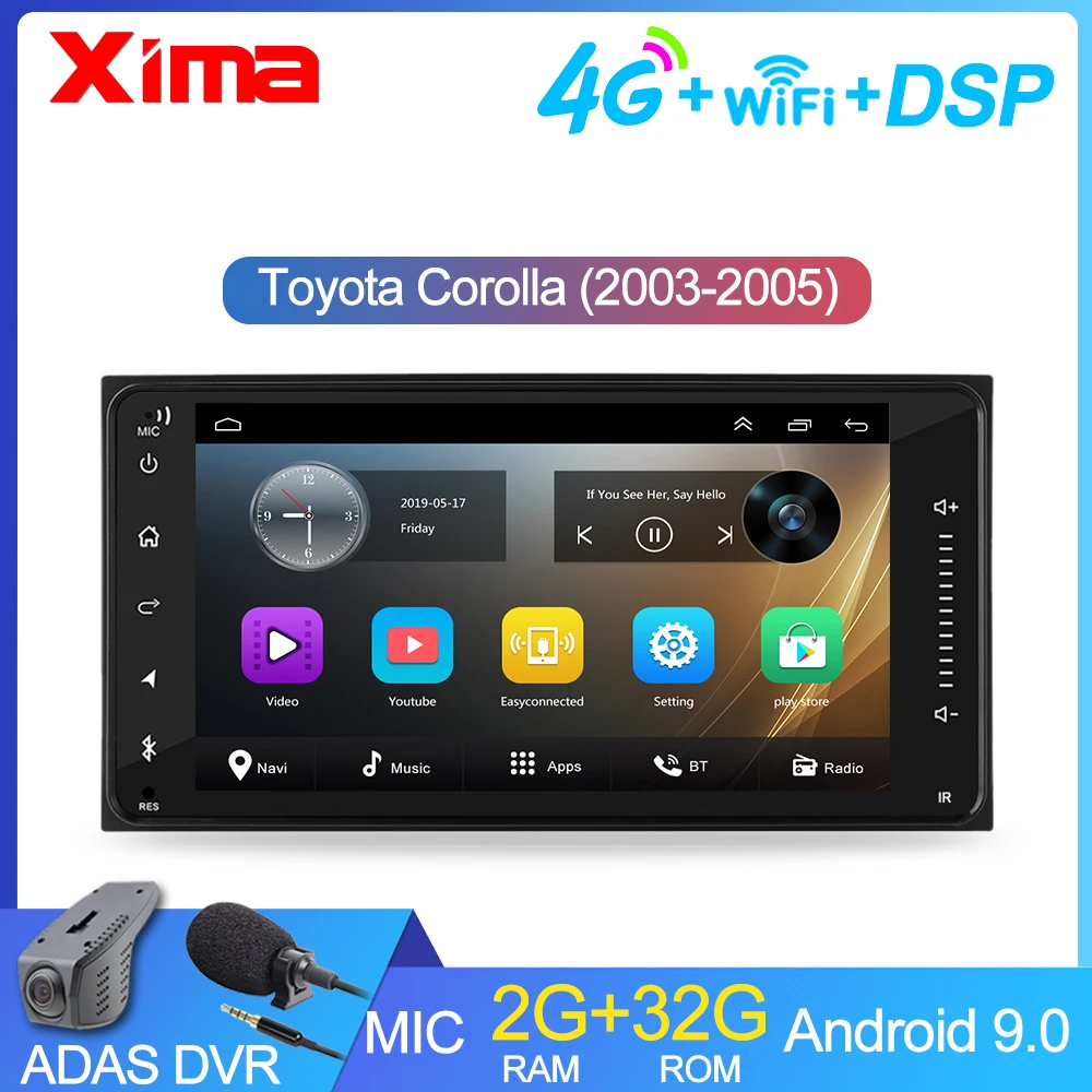 Автомобильный мультимедийный видеоплеер XIMA 2 din android 9 0 для toyota VIOS CROWN CAMRY HIACE PREVIA