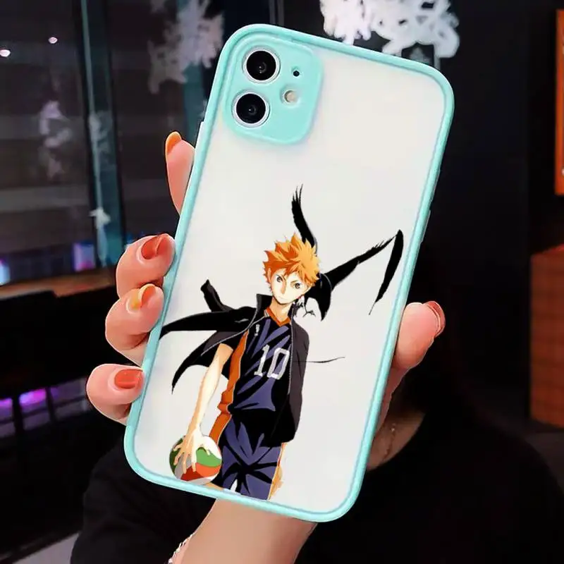

Haikyuu Hinata attacks Anime Phone Cases Matte Transparent for iPhone 7 8 11 12 s mini pro X XS XR MAX Plus cover funda