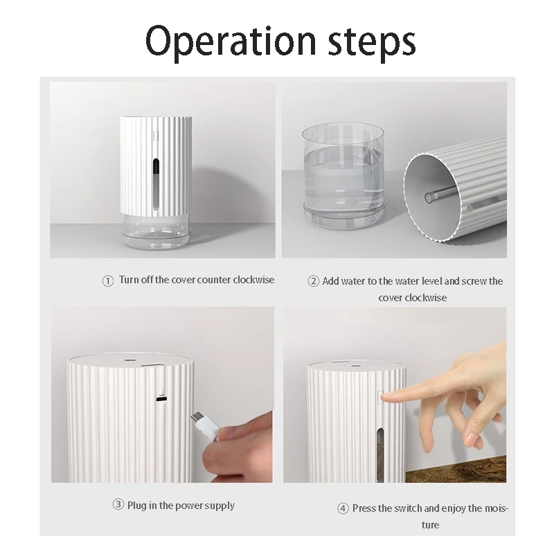 

Mini 3-In-1 USB Humidifier Suitable for Home Car Office Atomizer Aroma Diffuser White