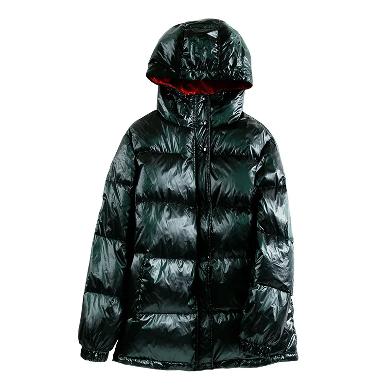 Женский короткий пуховик с капюшоном зимняя модная толстая теплая куртка в новом