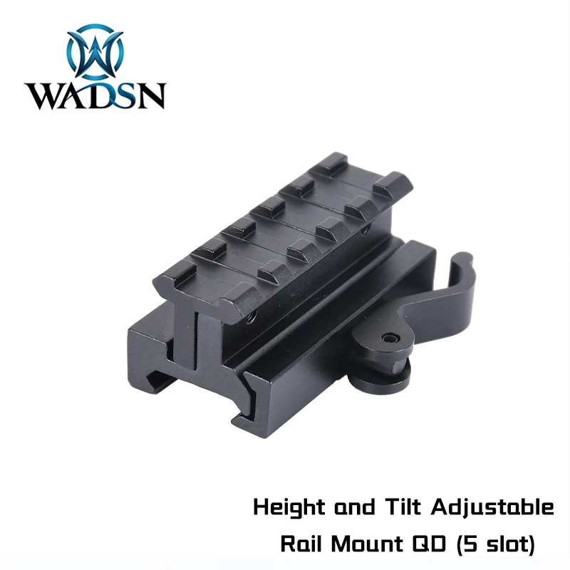 

WADSN QD Scope Riser Base Quick Release 5 Slots Height Tilt Adjustable 20MM Picatinny Weaver Rail Mount Adapter Sight Riflescope