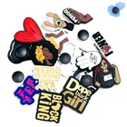 Одиночная распродажа, черные волшебные аксессуары из ПВХ для девушек, обувь для сада, Croc Jibz, очаровательный браслет сделай сам, подарок для детей