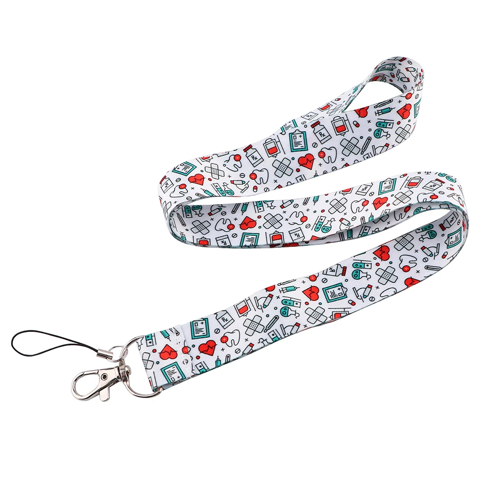 CA1353 Medical Lanyard Mobile Phone Strap ID Card Badge Holder Rope Key Chain Keyrings Cosplay Webbing Work Accessories