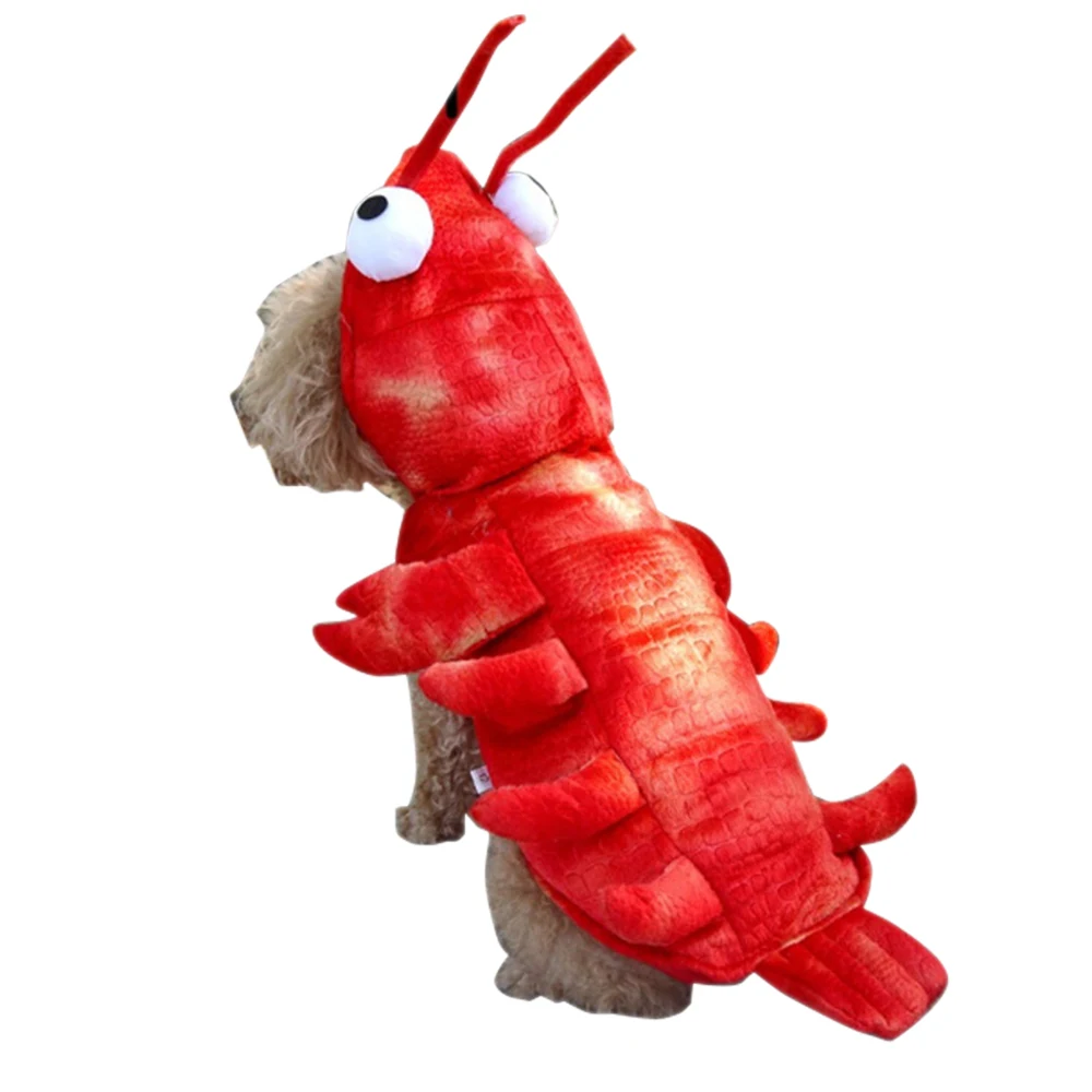 Halloween Winter Dog Clothes Lobster Shape Costume For Pet Dogs Red Puppy Jacket Coat Hoodie Dress Up Clothing | Дом и сад
