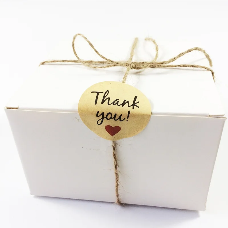 1000 шт./Винтажные круглые ярлыки из крафтовой бумаги с надписью Thank you в форме