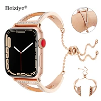 women band for apple watch series 7 45mm 41mm 38mm 42mm stainless steel fashion strap for iwatch 40mm 44mm series 6 se 5 4 3 2 1