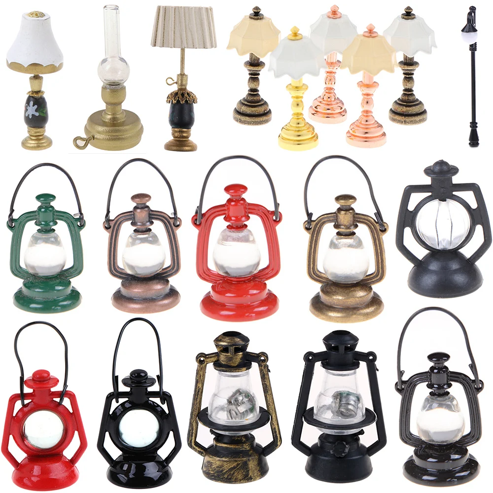 Миниатюрный Настольный подсвечник в стиле ретро 1:12 керосиновая лампа аксессуары