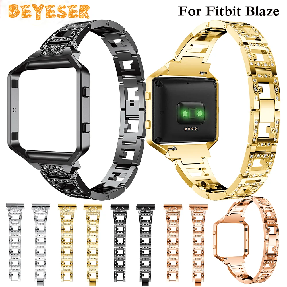 

Alloy Chain Replacement Stainless Steel WatchBand For Fitbit Blaze Watch With Frame Ladies Fashion Strap Bracelet Accessories