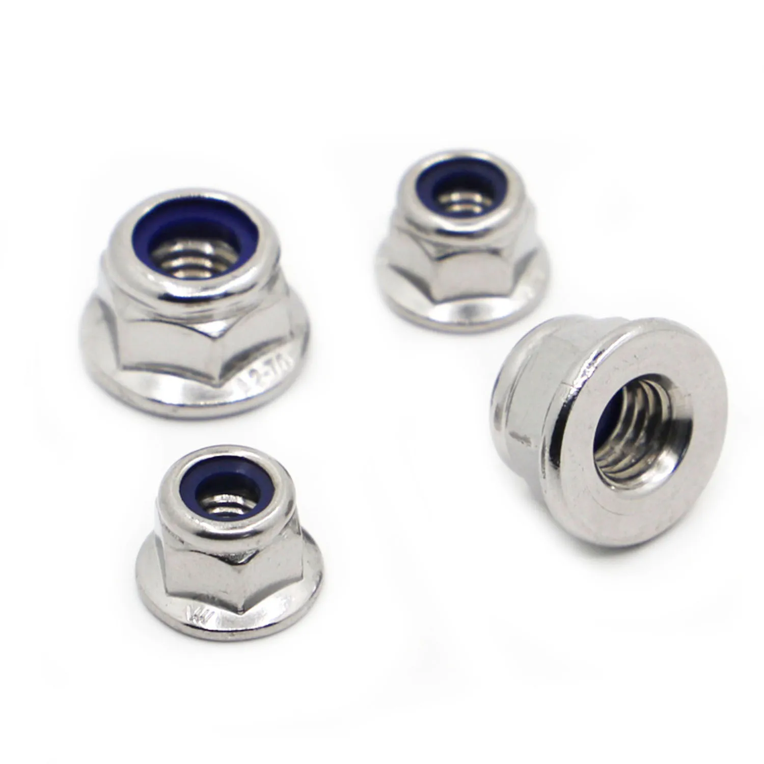 Фланцевая гайка из нержавеющей стали A2-70 304 с шестигранным фланцем и нейлоновой