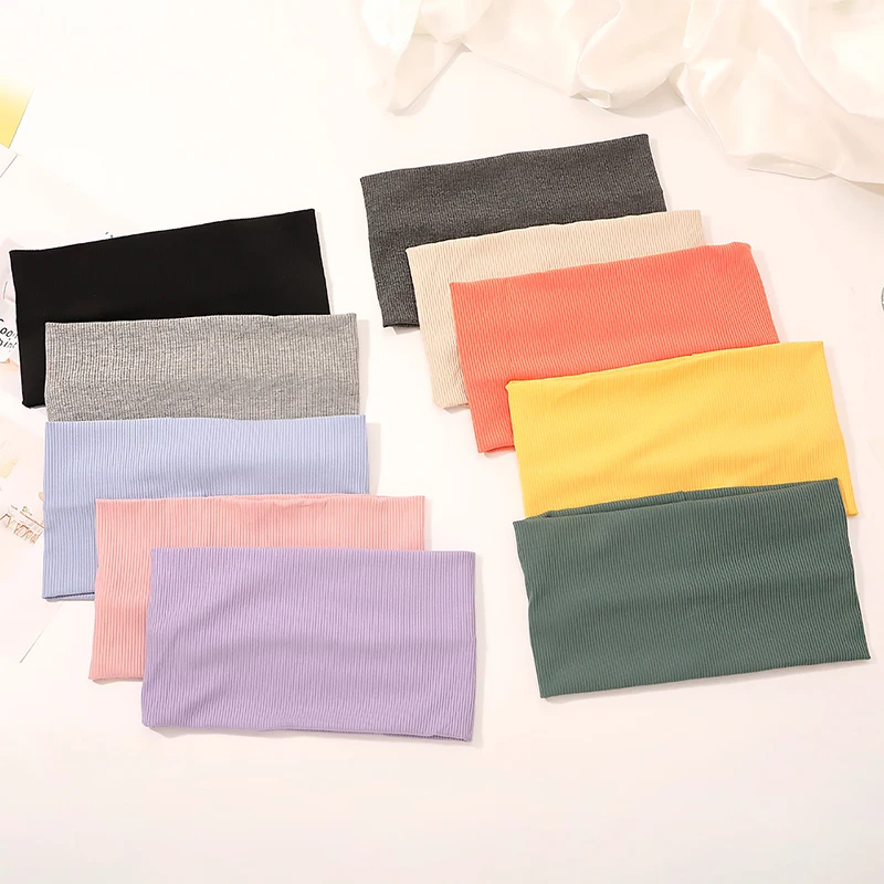 

Men Women Yoga Sport Hair Band Sports Safety Sweatband Pure Color All-match Equipment Adjustable Workout Turban Head Wrap
