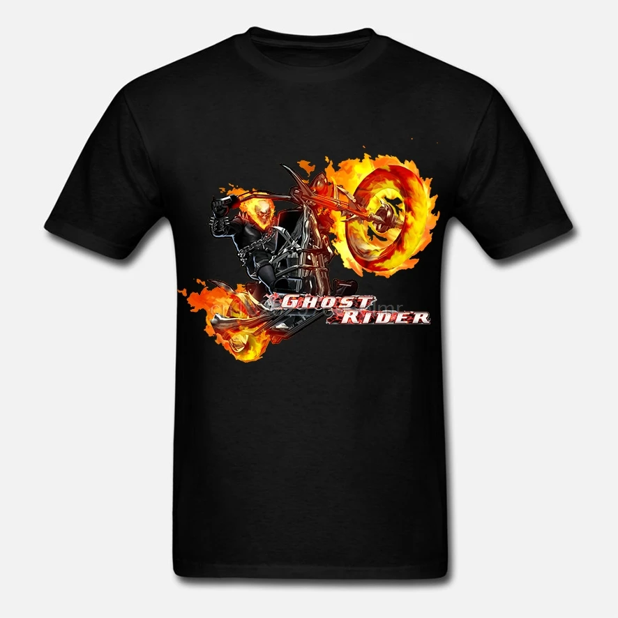 Забавные футболки Ghost Rider Movie Homme модные Harajuku фирменная футболка размера плюс для