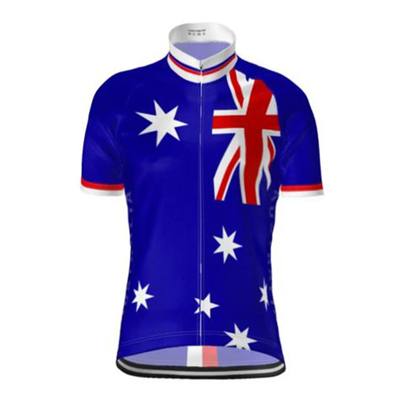 Мужская футболка для велоспорта HIRBGOD синяя дышащая с коротким рукавом одежда