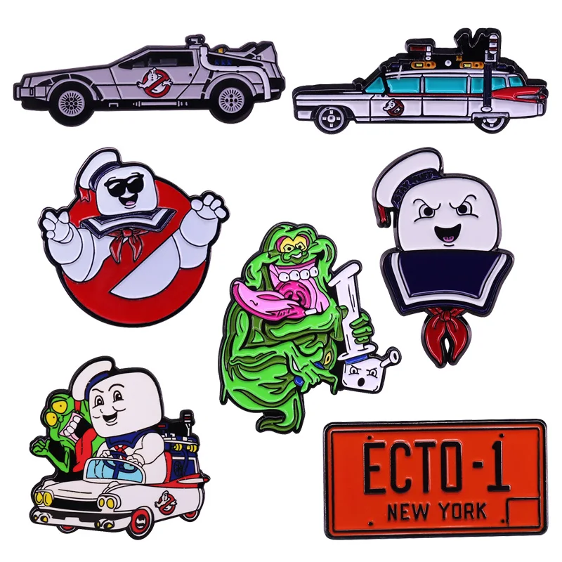 Брошь с эмалью Ghostbusters жесткая эмалевая брошь Ecto-1 скорой помощи для мужчин и