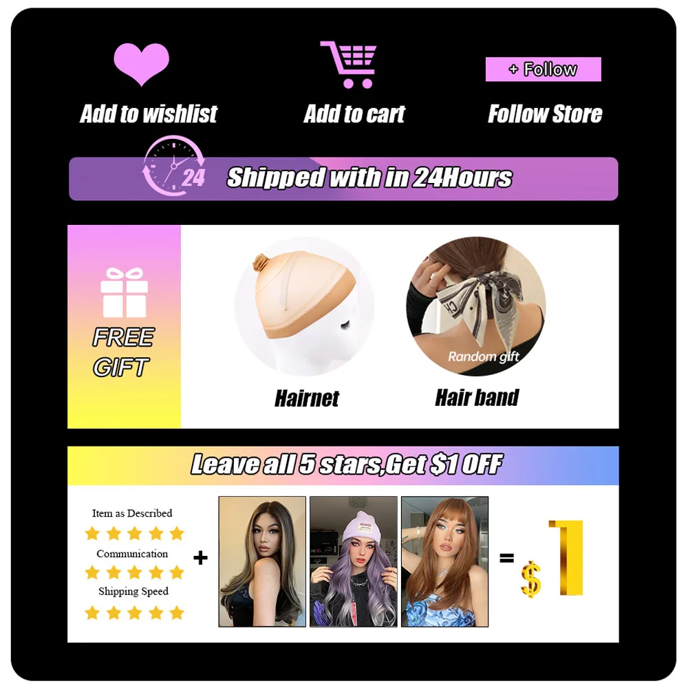 Крошечная Лана длинные Омбре черные коричневые синтетические парики с челкой