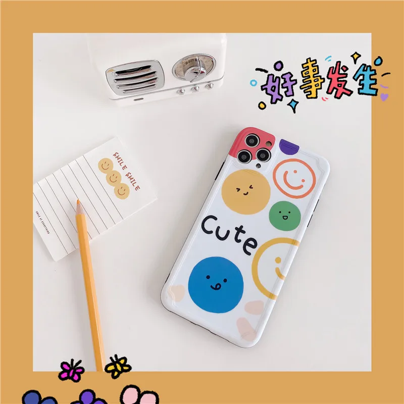 

Colored CUTE Phone Case For iPhone 11Pro Max X XS Max XR 7 8 plus SE2020 Fashion Cartoon Painting Soft Silicone Back Cases Cover