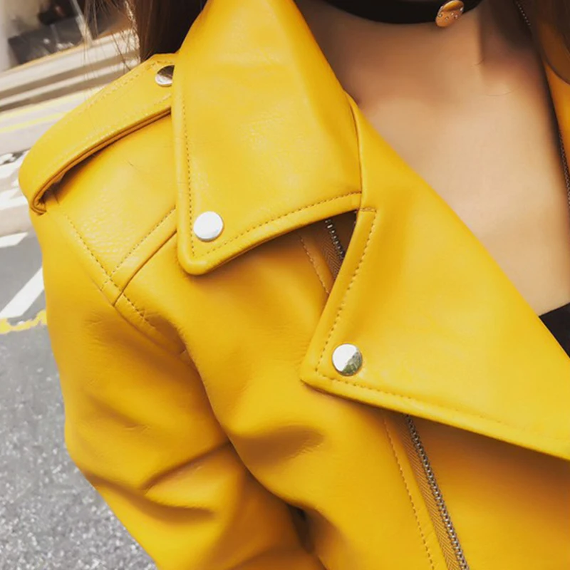 

2021 new slim leather jacket ladies short small coat pu jacket Korean motorcycle clothing spring women's fashion trend