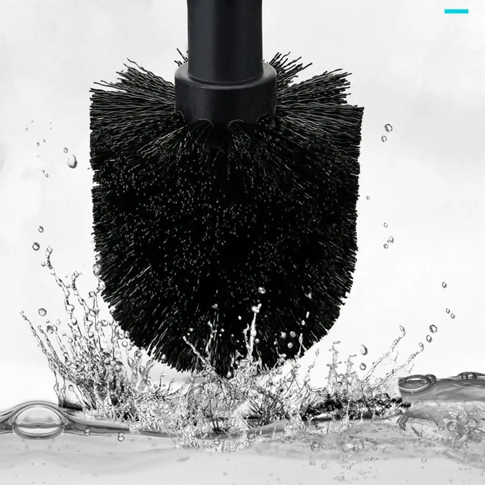 

Toilet Brush Pp+Stainless Steel Dead-End Soft Fur Brush Wall-Mounted Household Toilet Cleaning Kit 1 Set