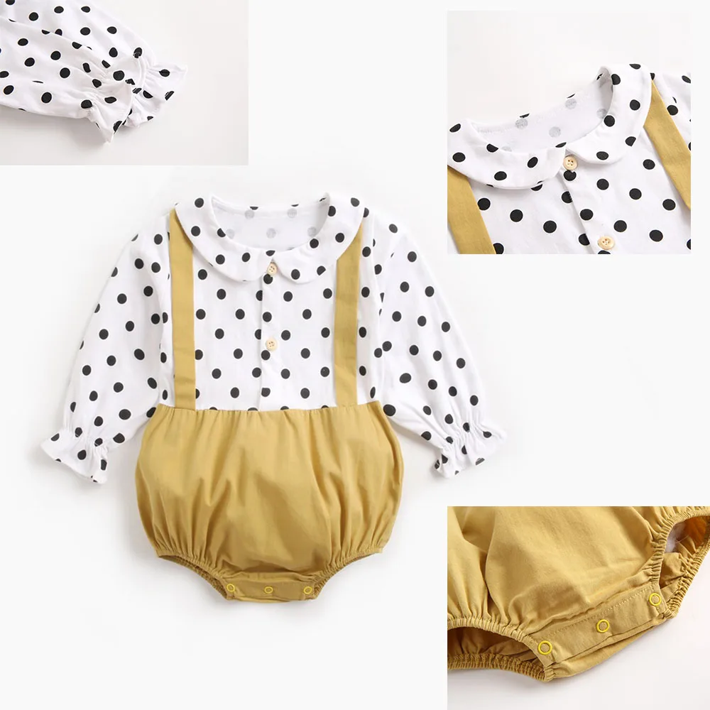 

Newborn 31 styles Romper Baby Girl Long Sleeve Dots Shirt Romper Autumn Infant Jumpsuit Overall Kids Outfit Clothes 0-3 year old