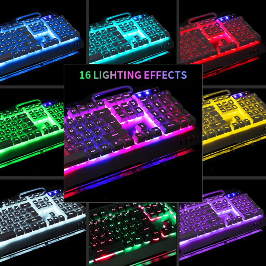 Игровая клавиатура Проводная Combo16 color RGB Светодиодный светящийся USB проводной