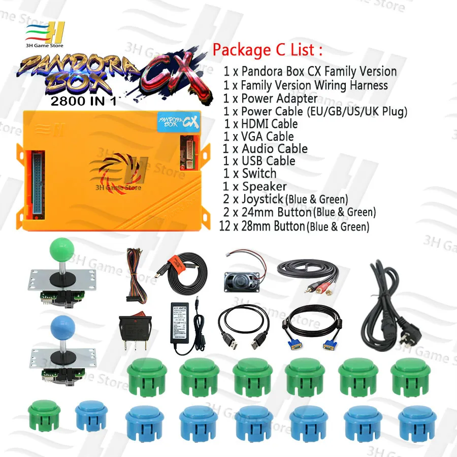 Pandora Box CX 2800 в 1 семейная доска с аксессуарами для управления diy аркадные наборы