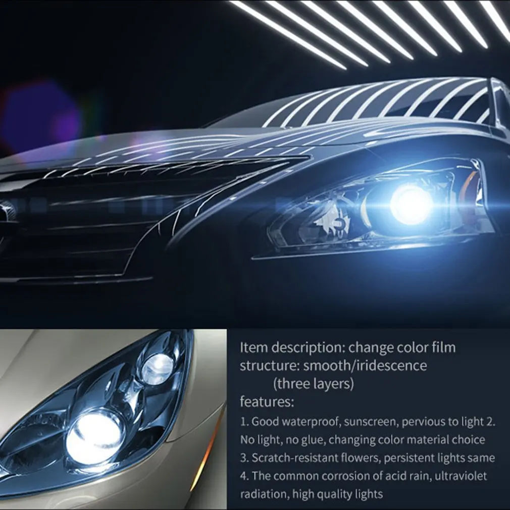 

30*60cm Car Headlight Taillight Tint Vinyl Unique Film Sticker Durable Car Headlight Color Changing Film