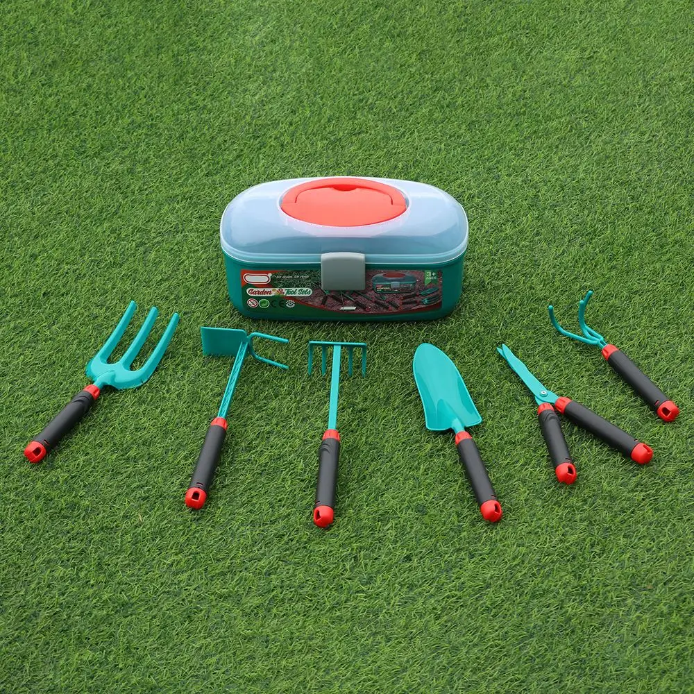 

6PC Funny Outdoor Toys Kids Garden Tools Set For Children Tote Tools Handle Beach Sandbox Toy Early Learning Toy Kids Gift