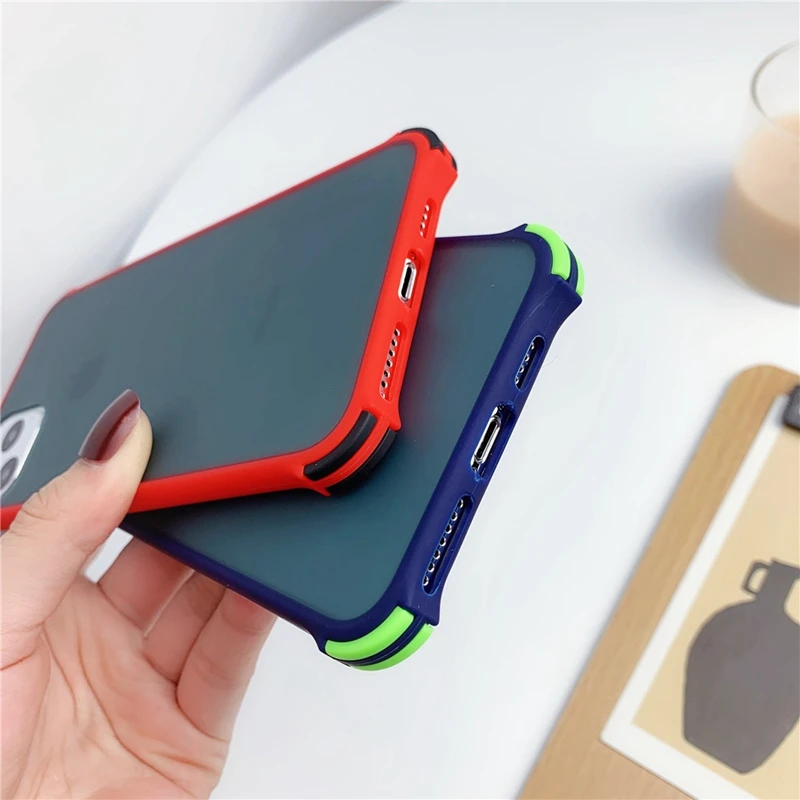Shockproof Matte Acrylic Color Soft TPU Silicone Case Cover For Apple iPhone 6 6s 7 8 Plus 10 11 Pro X XS Max XR Touch Feel Capa |