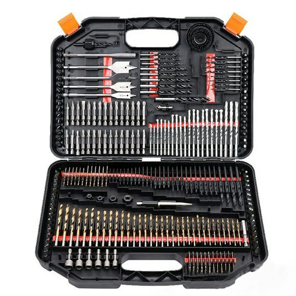 

246Pcs Drill Bit Set Tool Combination Kit Woodworking Flat Twist Drill
