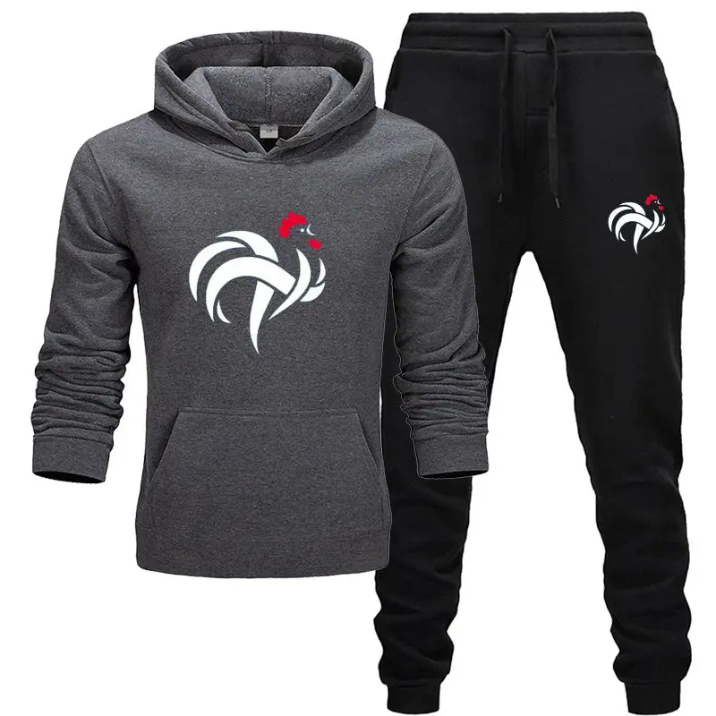 

Men's tracksuit winter male fashion Fleece suit sports Jogger Tracksuits men's sets hoodies Sportswear suit undefined red black
