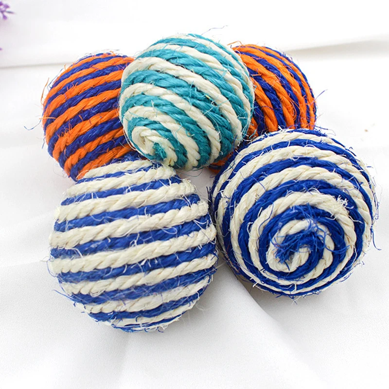 

Cat Toy Ball Sisal Rope Teaser Chewing Rattle Kitten Scratch Catch Pet Toy Interactive Funny Training Stick Dog Balls Puppy Supp