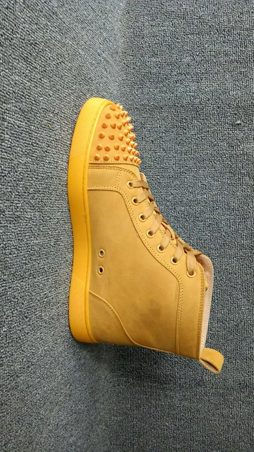 Мужские кроссовки из флока желтого цвета со шнуровкой с круглым носком элементы