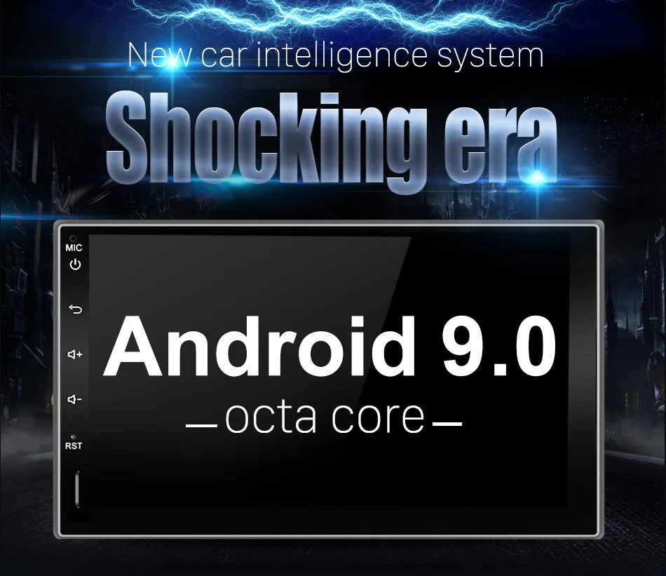 Eunavi 7 ''2 Din Android 9,0 Автомобильный Кран ПК планшет в тире 2din универсальный 1024*600 gps Мультимедиа Радио стерео аудио плеер без DVD