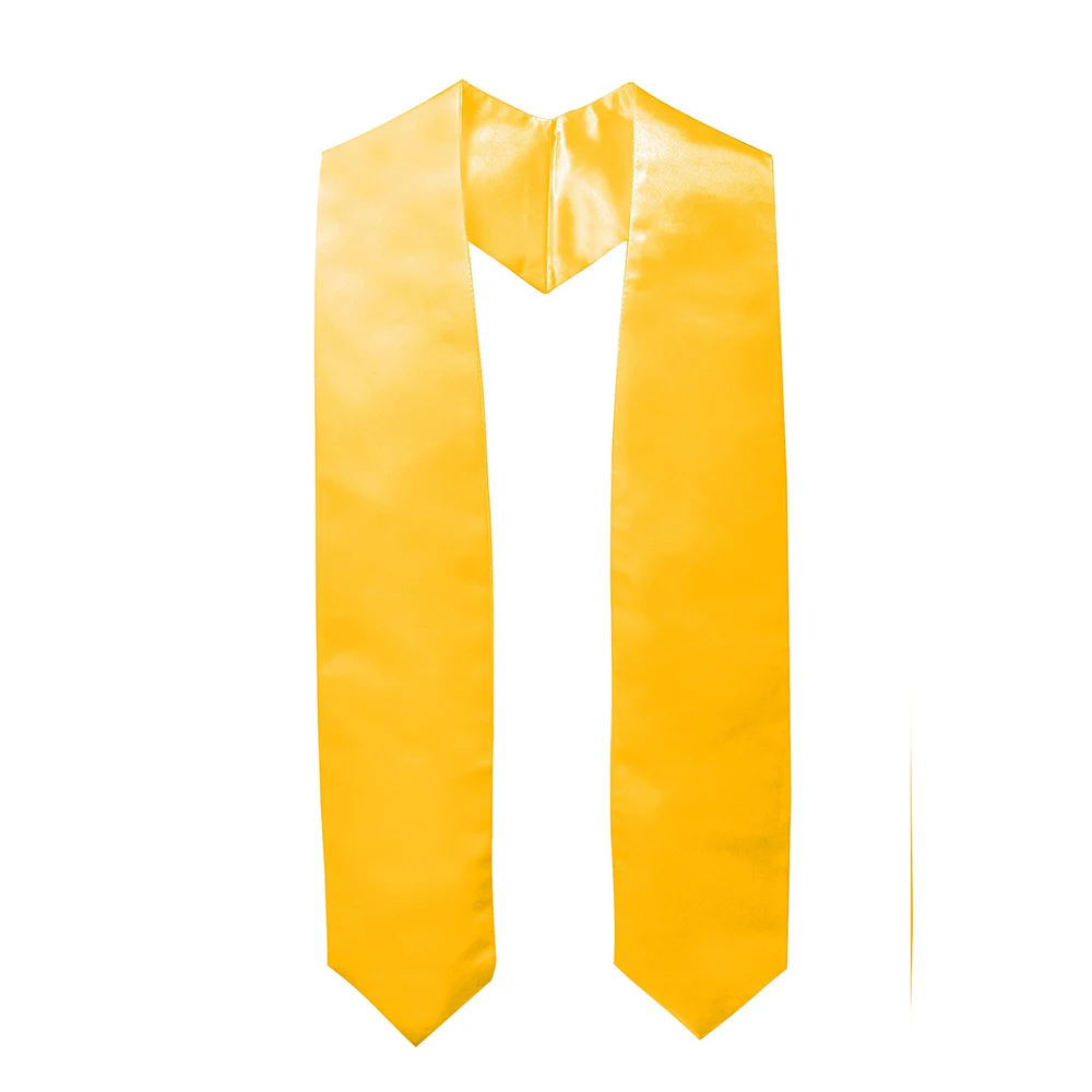 

Graduationmall Adult Graduation Plain Stole Satin Fabric In Gold