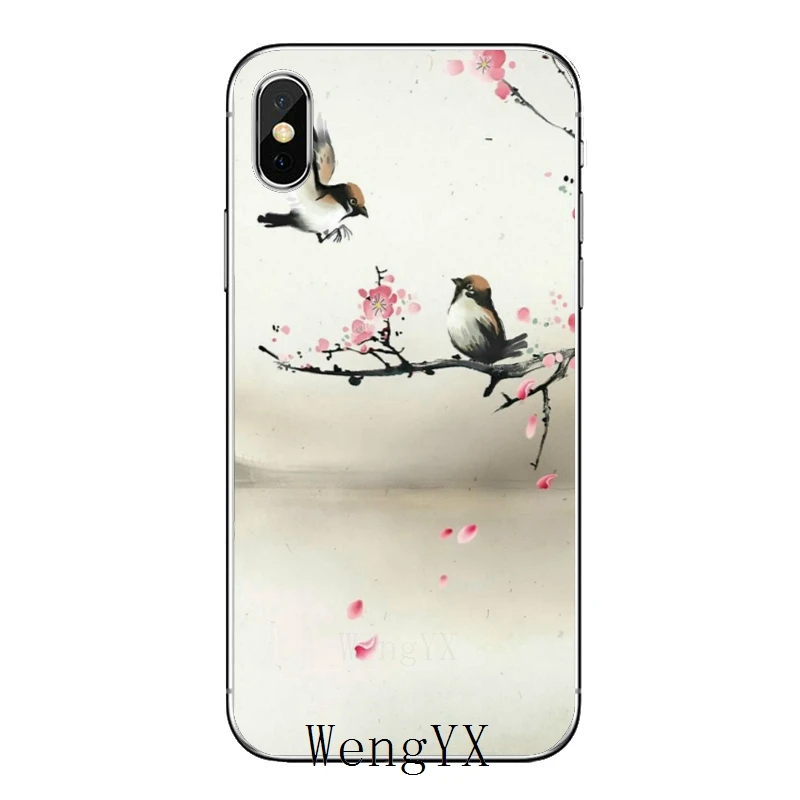 Аксессуары для телефона с акварельным рисунком птиц чехол iPhone 11 Pro XS Max XR X 8 7 6 6S Plus 5