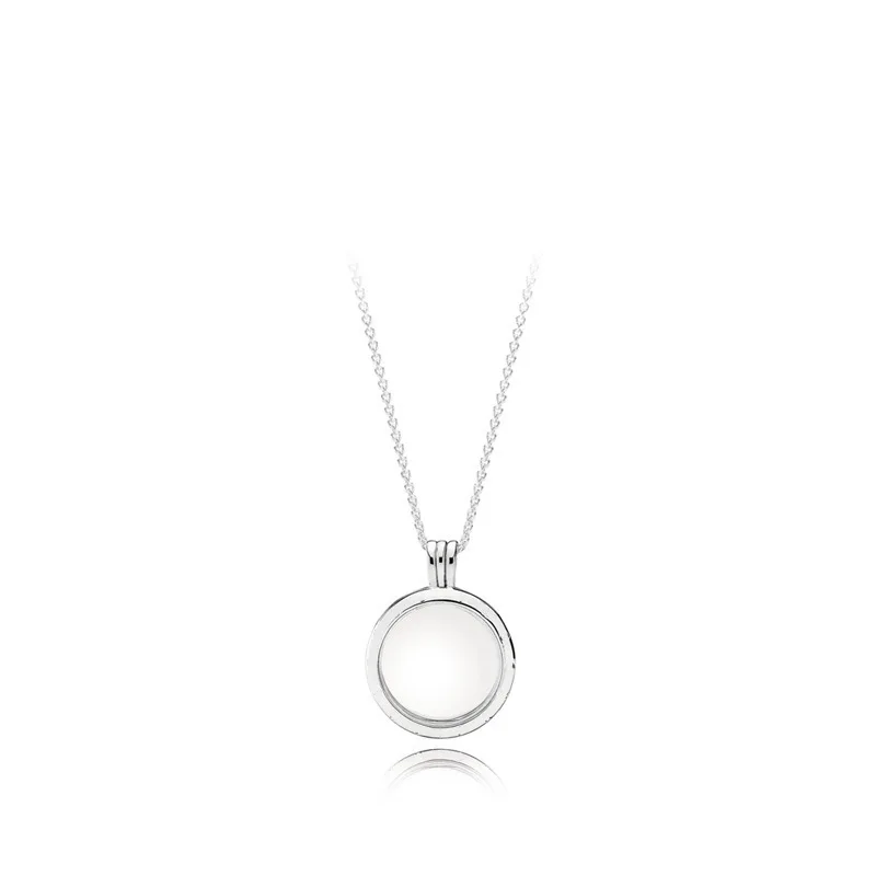 

Original Pans 925 Sterling Silver Signature Floating Locket Magic Box Pendant Necklaces For Women Bead Charm Gift Jewelry