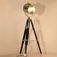 Nordic Retro Industrial Style Studio Searchlight Creative Stage Living Room Office Board Tripod Floor Lamp