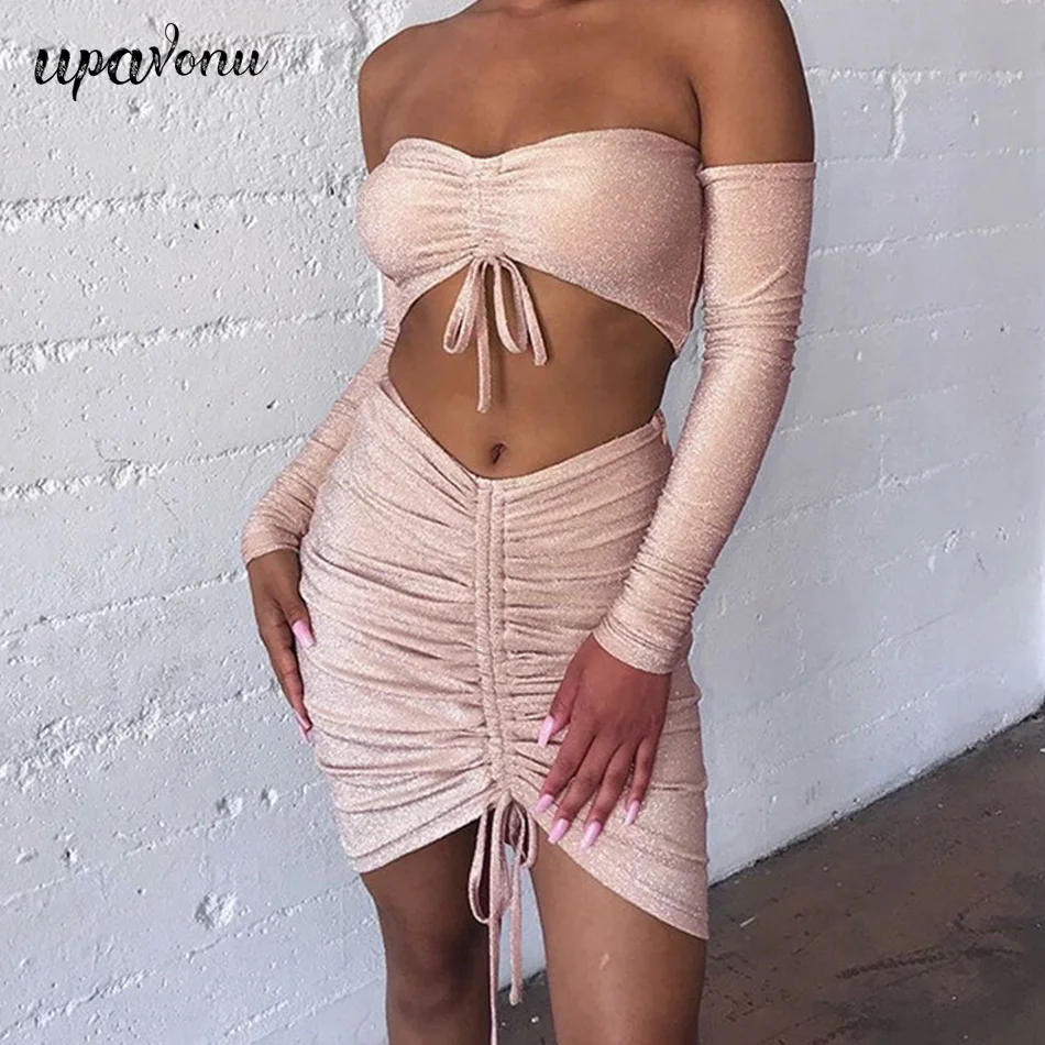 Новинка 2020 женский розовый облегающий комплект из двух предметов