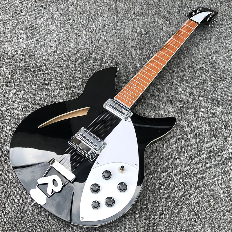 

High quality 6 String Electric Guitar, Ricken 360 Electric Guitar,Black paint body with dot inlay fingerboard,free shipping