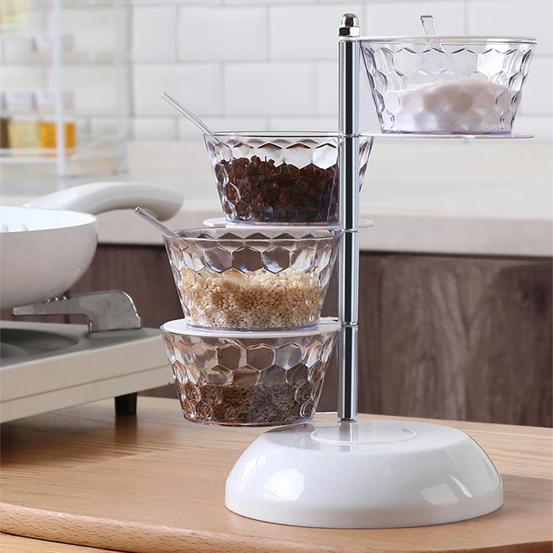 5 слоев вращающаяся коробка для специй баночек со пряностей контейнер хранения