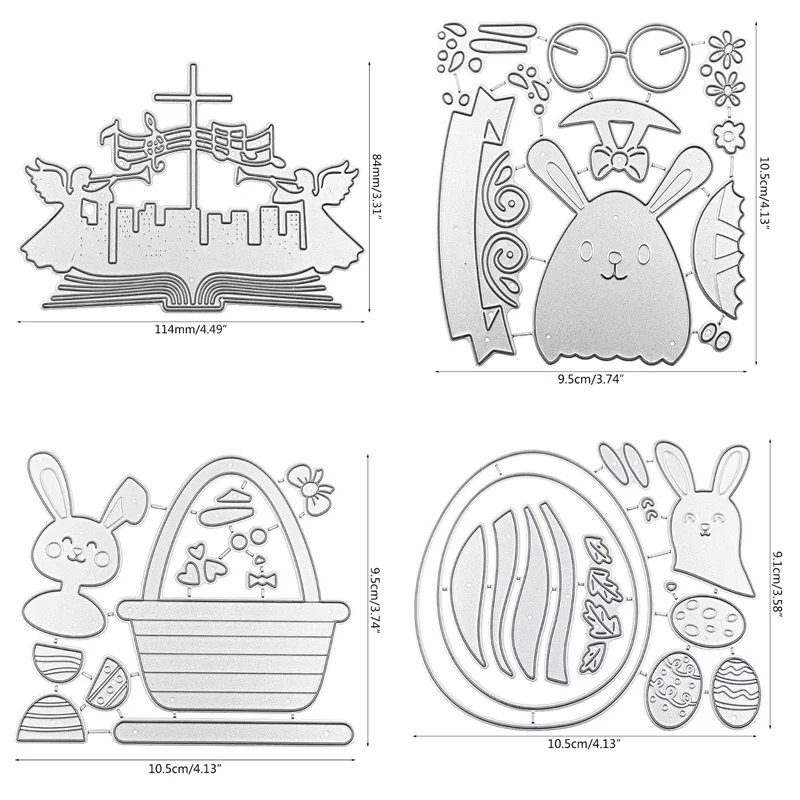

Easter Glasses Bunny Metal Cutting Dies Stencil Scrapbooking DIY Album Stamp Paper Card Embossing Decor Craft New Dies for 2021