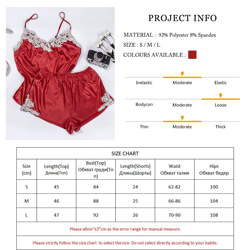 Женская сексуальная одежда для сна от Виктории красный цвет пижамный комплект на